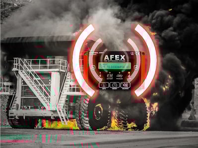 Telematics integrate with a fire suppression system to alert operator to fire